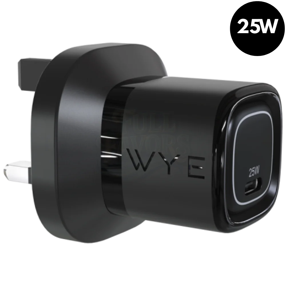 25W GaN III Single USB-C Fast Charger – Black or White