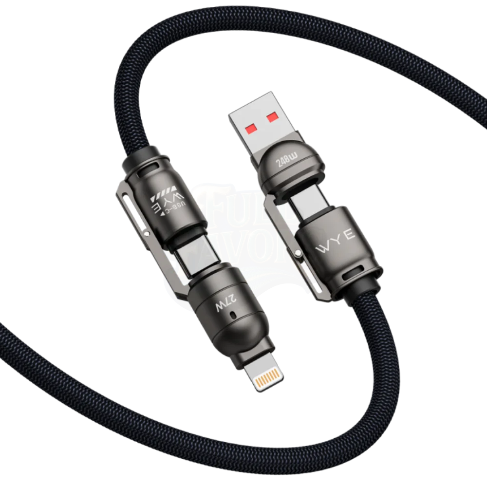 4-in-1 Multi-Function Fast Charging Cable – 1.5m – Dark Blue