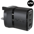 67W GaN III Multi-Port USB-C Fast Charger – White or Black