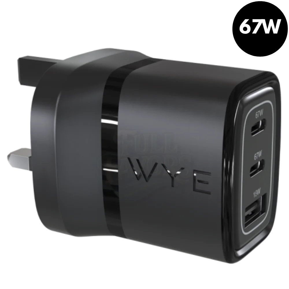 67W GaN III Multi-Port USB-C Fast Charger – White or Black