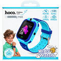 Blue kids smartwatch with GPS tracking and SOS