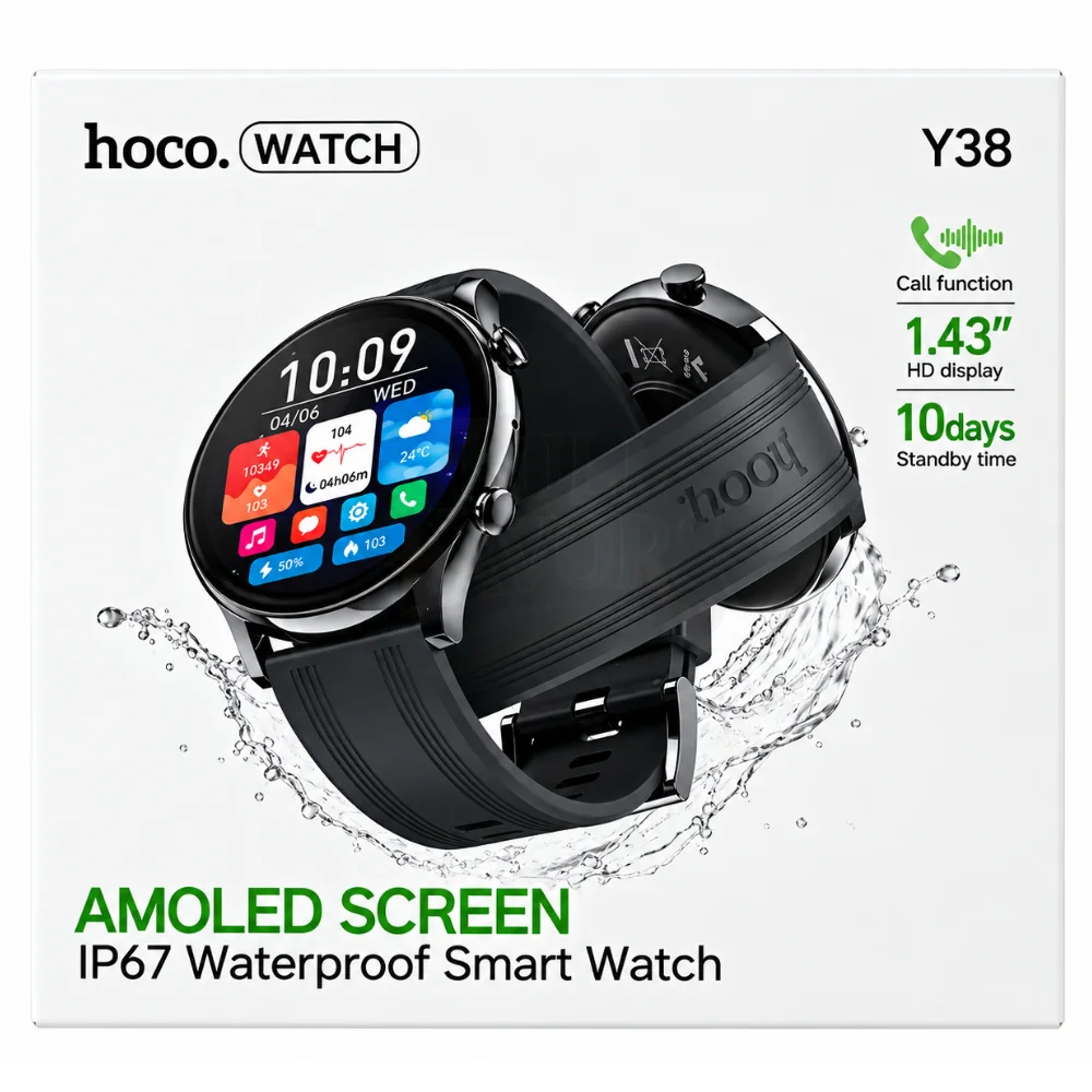 Smartwatch with 1.43 inch AMOLED display and Bluetooth calling