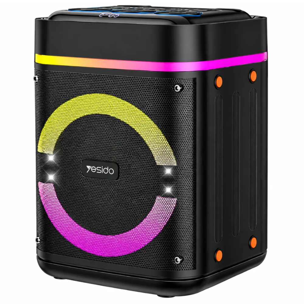 45W Portable Karaoke Bluetooth Speaker – Dual Microphones – RGB Lights