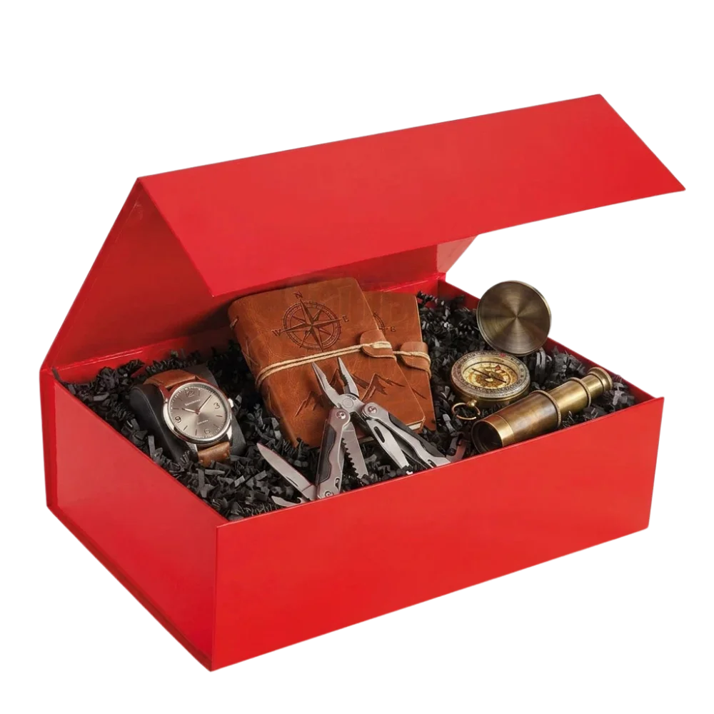Premium Magnetic Gift Box – Red – 375 × 265 × 65mm