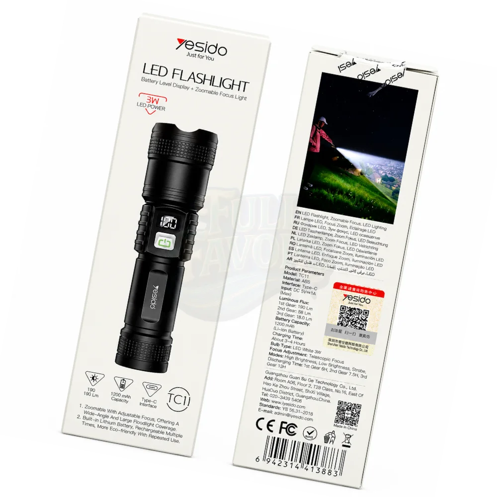 LED Flashlight – 3W Rechargeable Zoomable Focus