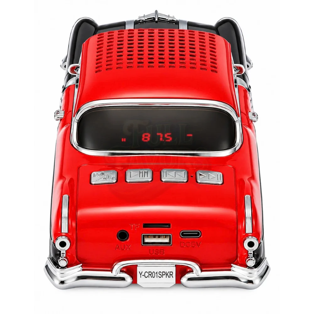 Classic Car Shape Bluetooth Wireless Speaker – Red & Black