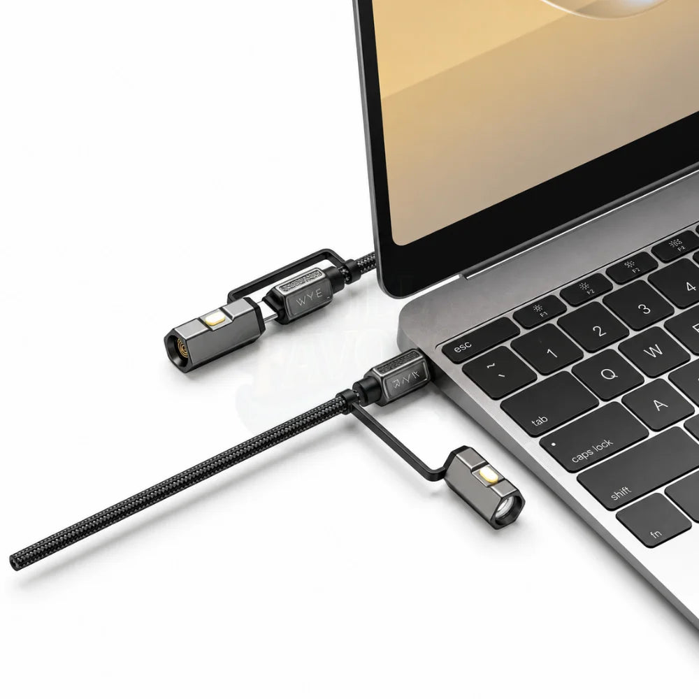 USB-C charging cable with built-in flashlight